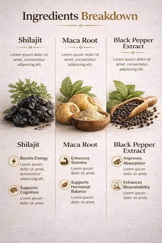 Shilajit Capsules with Maca Root & Black Pepper