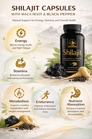 Shilajit Capsules with Maca Root & Black Pepper