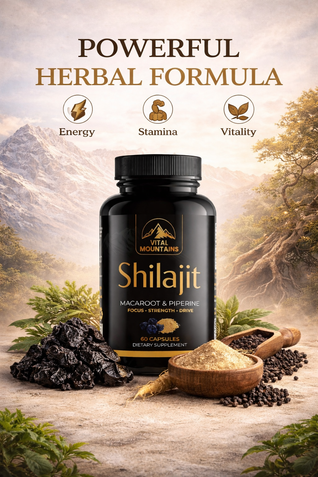 Shilajit Capsules with Maca Root & Black Pepper