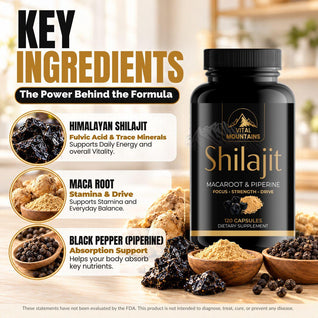 Shilajit Capsules with Maca Root & Black Pepper