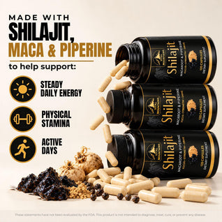 Shilajit Capsules with Maca Root & Black Pepper