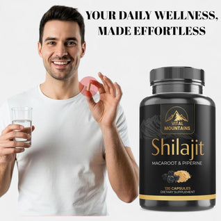 Shilajit ,Maca Root 120 Capsules with Black Pepper Natural Energy, Performance & Mood